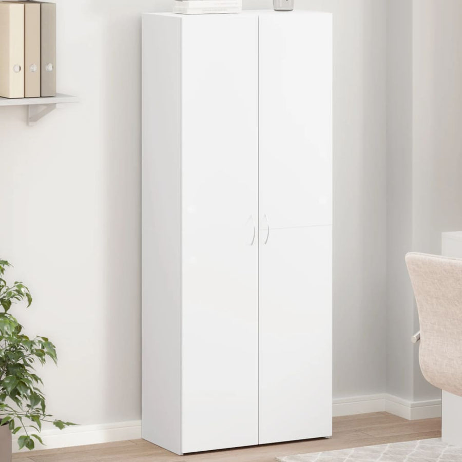 File Cabinet White 60x32x153 cm Engineered Wood