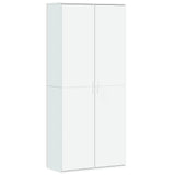 Highboard White 80x35x180 cm Engineered Wood