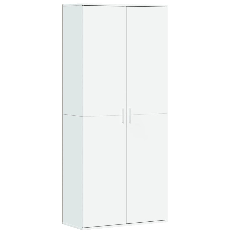 Highboard White 80x35x180 cm Engineered Wood