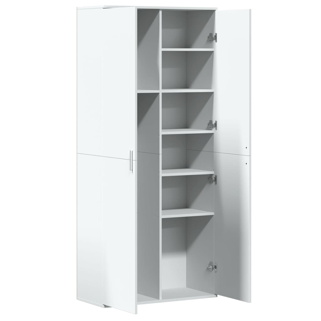 Highboard White 80x35x180 cm Engineered Wood