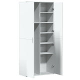 Highboard White 80x35x180 cm Engineered Wood
