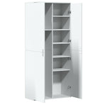 Highboard White 80x35x180 cm Engineered Wood