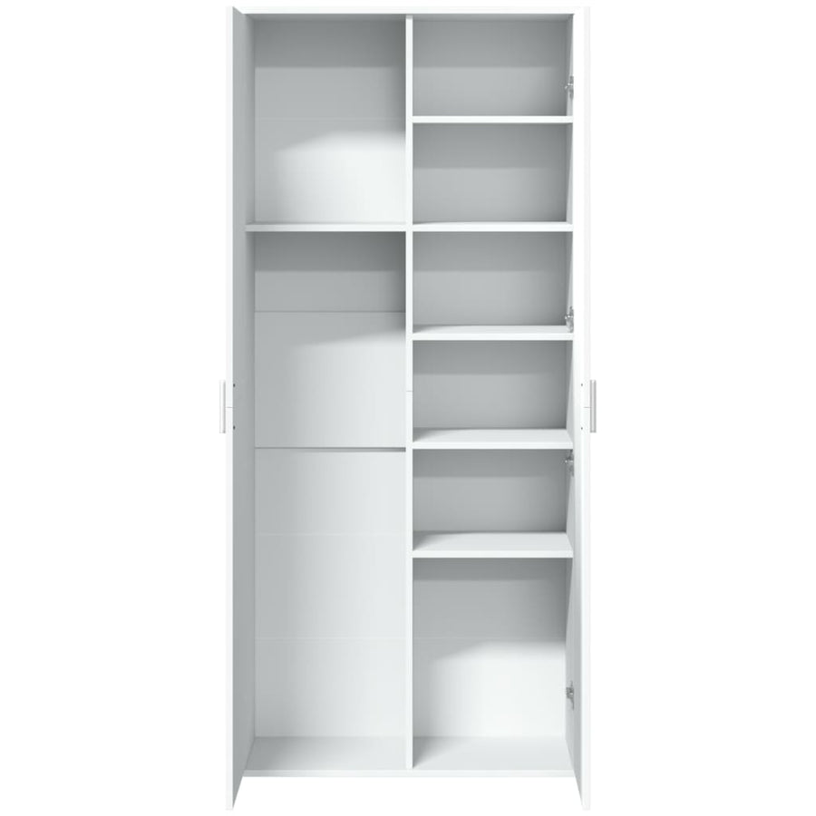 Highboard White 80x35x180 cm Engineered Wood