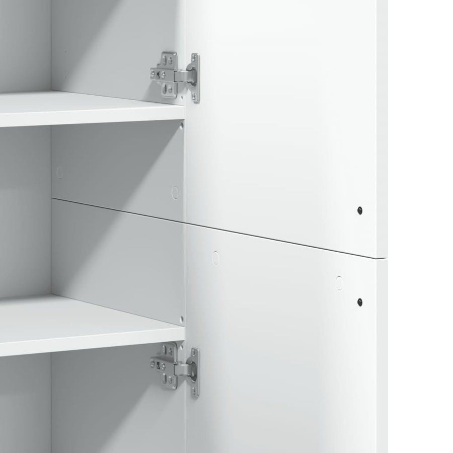 Highboard White 80x35x180 cm Engineered Wood