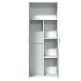 Highboard White 70x35x180 cm Engineered Wood