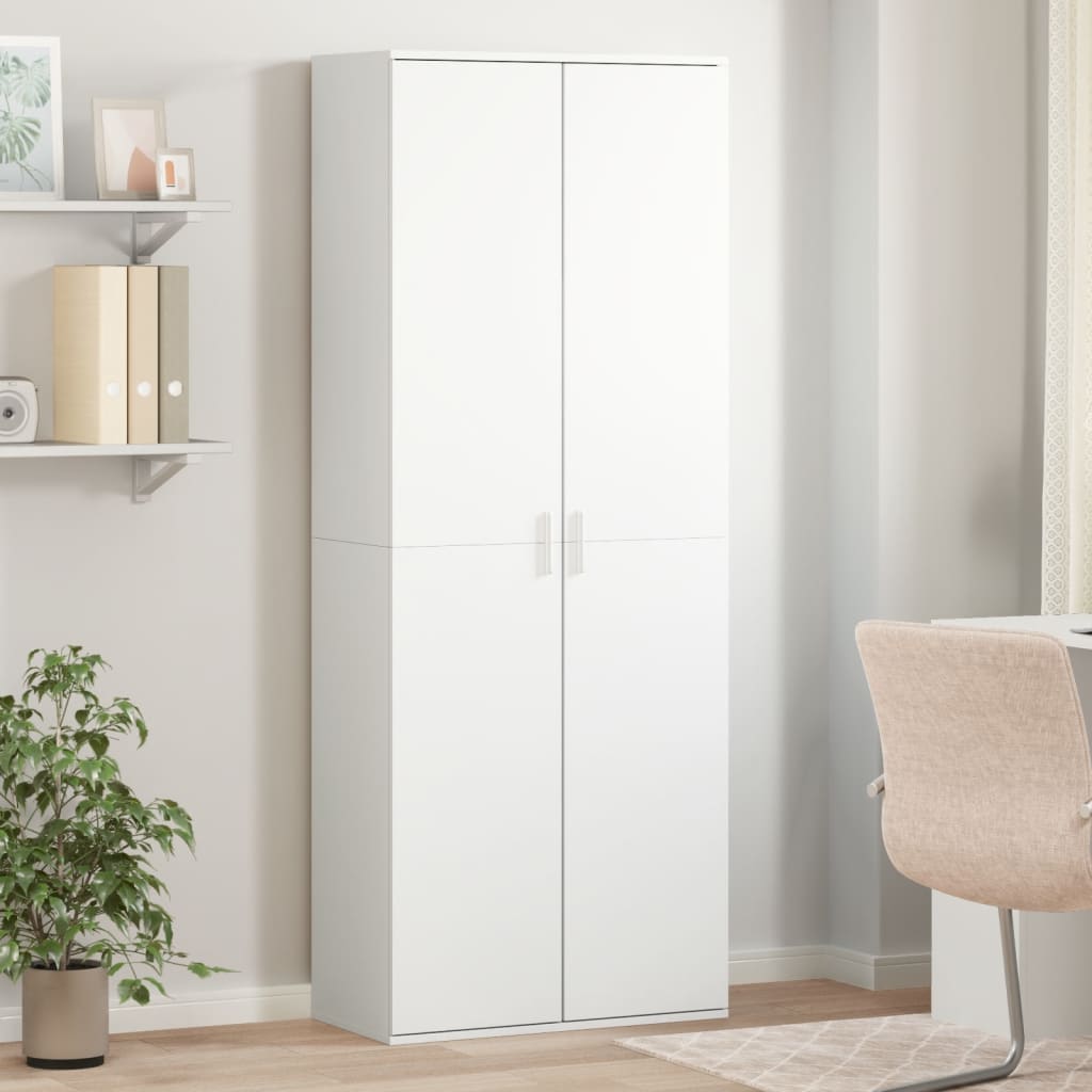 Highboard White 70x35x180 cm Engineered Wood
