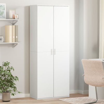 Highboard White 70x35x180 cm Engineered Wood