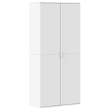 Shoe Cabinet White 80x39x178 cm Engineered Wood - Front View