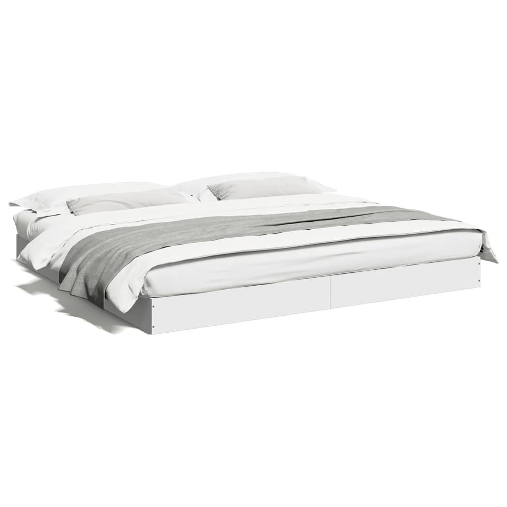 Bed Frame without Mattress White 183x203 cm King Engineered Wood