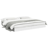 Bed Frame without Mattress White 183x203 cm King Engineered Wood