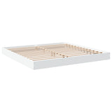 Bed Frame without Mattress White 183x203 cm King Engineered Wood - Side View