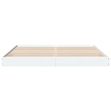 Bed Frame without Mattress White 183x203 cm King Engineered Wood - Top-Down View