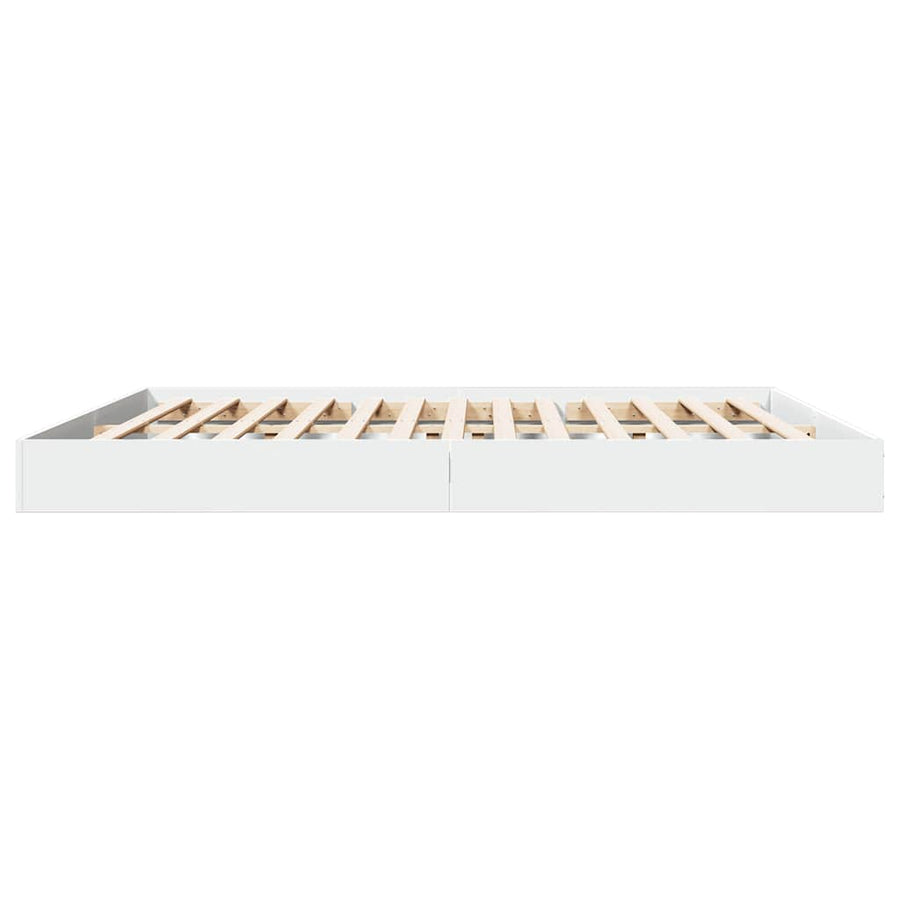 Bed Frame without Mattress White 183x203 cm King Engineered Wood