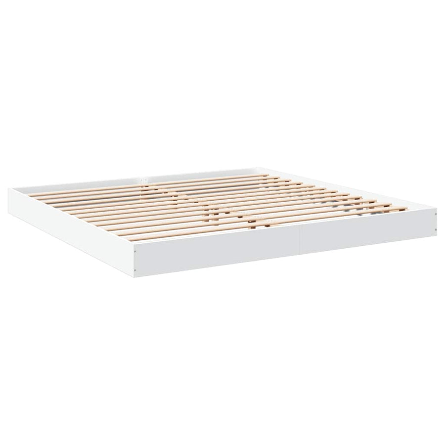 Bed Frame without Mattress White 183x203 cm King Engineered Wood