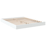 Bed Frame without Mattress White 150x200 cm Engineered Wood - Rear View