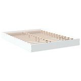 Bed Frame without Mattress White 135x190 cm Engineered Wood - Rear View