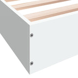 Bed Frame without Mattress White 135x190 cm Engineered Wood - Low Angle