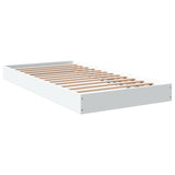 Bed Frame without Mattress White 90x190 cm Engineered Wood - Rear View