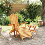 Garden Adirondack Chair with Footrest Solid Wood Teak - Side View