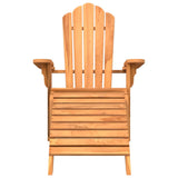 Garden Adirondack Chair with Footrest Solid Wood Teak - Top-Down View