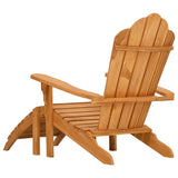Garden Adirondack Chair with Footrest Solid Wood Teak - Rear View
