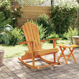 Garden Adirondack Rocking Chair Solid Wood Teak - Side View