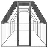 Chicken Cage 2x8x2 m Galvanised Steel - Front View