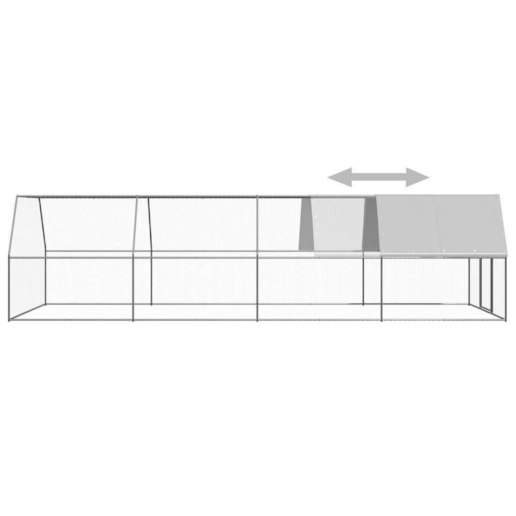 Chicken Cage 3x8x2 m Galvanised Steel