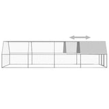 Chicken Cage 3x8x2 m Galvanised Steel - Top-Down View
