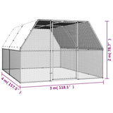 Chicken Cage 3x4x2 m Galvanised Steel - 45-Degree Angle