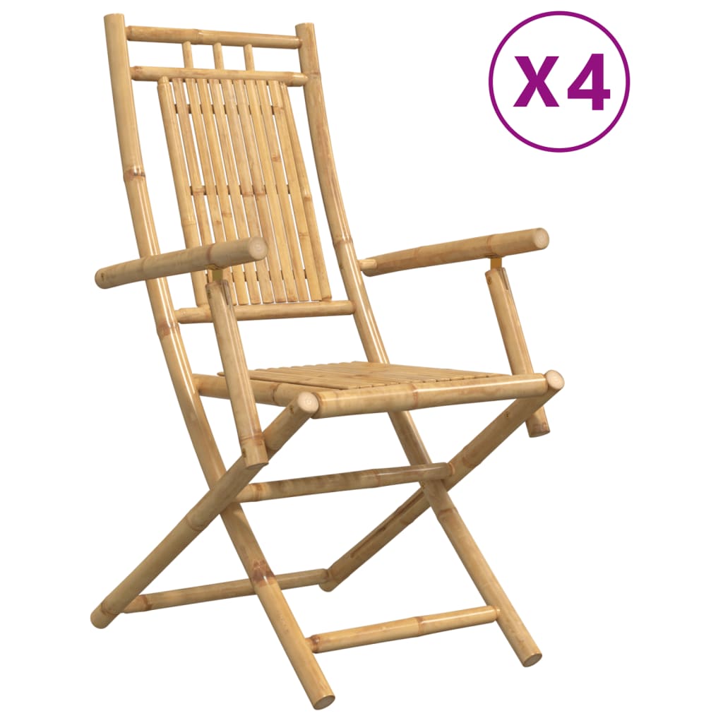 Folding Chairs 4 pcs 53x66x99 cm Bamboo