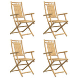 Folding Garden Chairs 4 pcs 53x66x99 cm Bamboo - Top-Down View