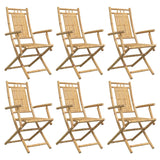 Folding Garden Chairs 6 pcs 53x66x99 cm Bamboo - Top-Down View