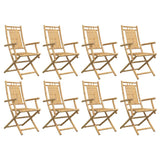 Folding Garden Chairs 8 pcs 53x66x99 cm Bamboo - Top-Down View