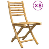 Folding Garden Chairs 8 pcs 43x54x88 cm Bamboo - Front View