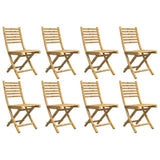 Folding Garden Chairs 8 pcs 43x54x88 cm Bamboo - Top-Down View