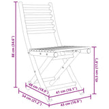 Folding Garden Chairs 8 pcs 43x54x88 cm Bamboo - Extra Image