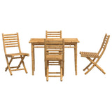 5 Piece Garden Dining Set Bamboo - Side View
