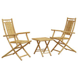 3 Piece Bistro Set Bamboo - Front View