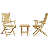 3 Piece Bistro Set Bamboo - Top-Down View