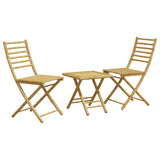 3 Piece Bistro Set Bamboo - Front View