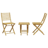 3 Piece Bistro Set Bamboo - Top-Down View