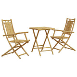 3 Piece Bistro Set Bamboo - Front View