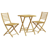 3 Piece Bistro Set Bamboo - Front View