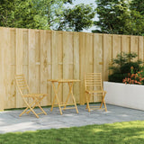 3 Piece Bistro Set Bamboo - Side View