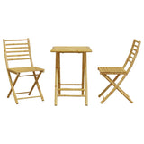 3 Piece Bistro Set Bamboo - Top-Down View