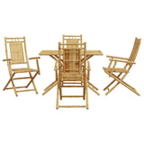 5 Piece Garden Dining Set Bamboo - Side View
