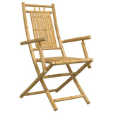 5 Piece Garden Dining Set Bamboo - Rear View
