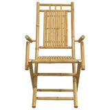 5 Piece Garden Dining Set Bamboo - Close-Up Angle