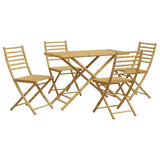 5 Piece Garden Dining Set Bamboo - Front View
